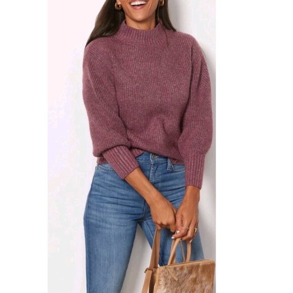 Evereve Gianna Turtleneck Sweater Womens Size XS Purple - Picture 1 of 8